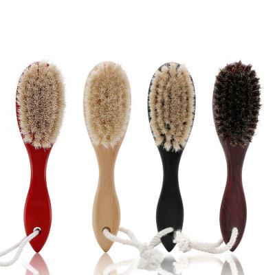 China Customized wholesale high quality cushion hot sale logo portable mane stiffens wooden horse hair brush for sale