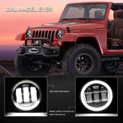 China OVOVS New Product 30W Aluminum 4 Inches Led Fog Light With White Halo DRL Off-road Vehicle For JK for sale