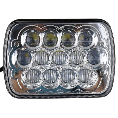 China OVOVS Diecast Aluminum 39W 7x6Inch Led Rectangular Headlight With Blue DRL High Low Beam For for sale