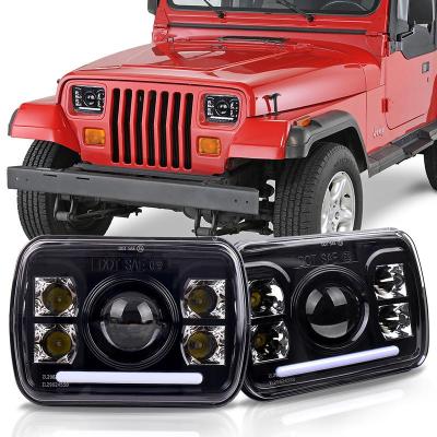 China Aluminum Alloy OVOVS Headlights H4 YJ 5x7 Square Rectangular Headlight 5x7