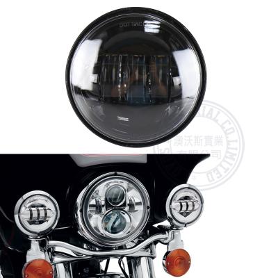 China Diecast Aluminum Housing OVOVS 4.5inch Fog Lamp Blacks / Chrome Round 30w Motorcycle Fog Lights For Harley Bike for sale