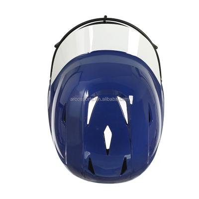 China Main Safe Hot Sale Anti-impact Resistance Two Tone Blue With Glossy White With Jaw Guard Batting Baseball Helmet Baseball Helmet for sale