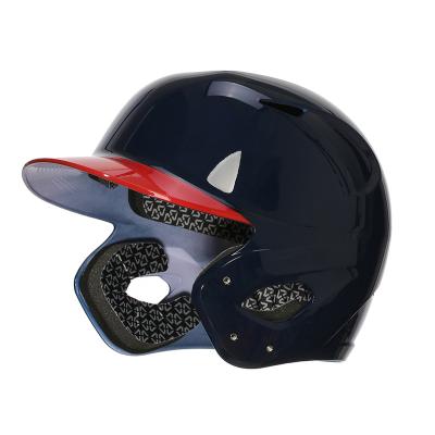 China Size Quality ABS Material Two Tone Dark Blue ABS With Red Glossy Batting Helmet Softball Baseball Helmet for sale