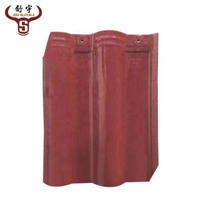 China EUROPEAN 300X400mm Europe Style Red Ceramic Roof Tiles For Holiday Villa for sale