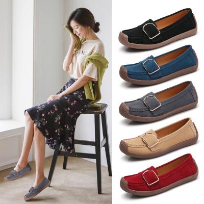 China Fashion Trend Autumn Designer Shoes Woman Loafer Flats Genuine Leather Slip On Moccasins For Women Loafer Ladies Luxury Footwear for sale