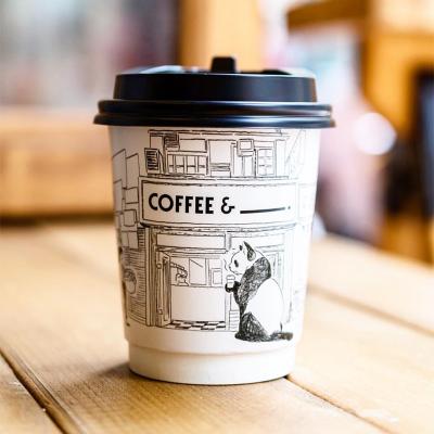 China Recyclable Brown Kraft Paper Wallpaper Cup Double Biodegradable Disposable Custom Customize for sale