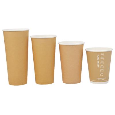 China Brown Eco Friendly Disposable Paper Cups 2oz 3oz 4oz 6oz 7oz 8oz 9oz 10oz 12oz 16oz 22oz Recyclable Custom Logo Packaging for sale