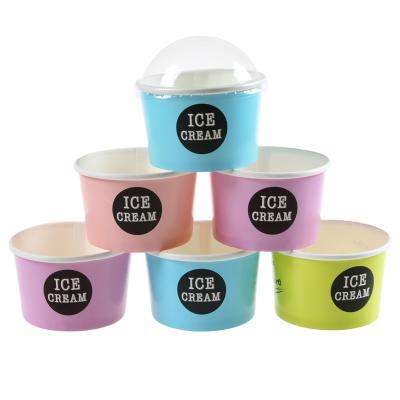 China Disposable Custom Logo Printed Ice Cream Paper Bowl Ice Cream Paper Cup Containers for sale