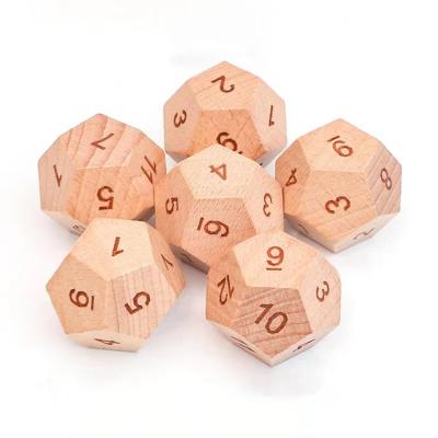 China Entertainment 2023 High Quality Deep Custom Polyhedral Wooden Dies For Game 12 Sided Wooden Dice Dies for sale