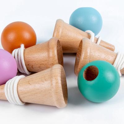 China 2023 beech baby toy preschool toddlers learning wooden kendama kids education toys games mini HX-325 for sale