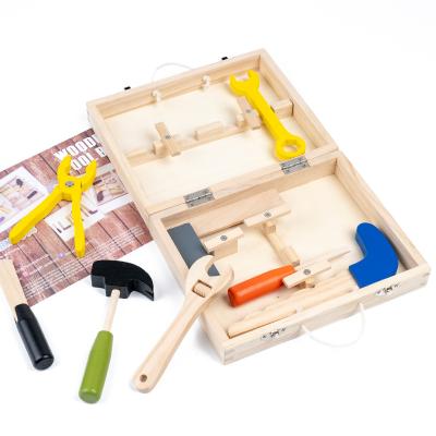 China Pretend Pretend Toy Pretend Toy Carpenter Wooden Toolbox Tool Kit Factory Direct 2023 Preschool Kids Toys For Children for sale