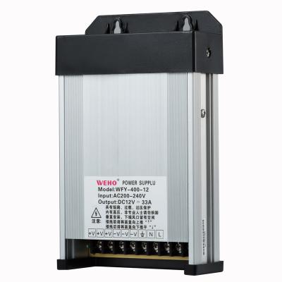 China IP53 Power Supply 400w 12v Rainproof AC To DC Constant Voltage Led Driver 182*117*50mm (L*W*H) for sale