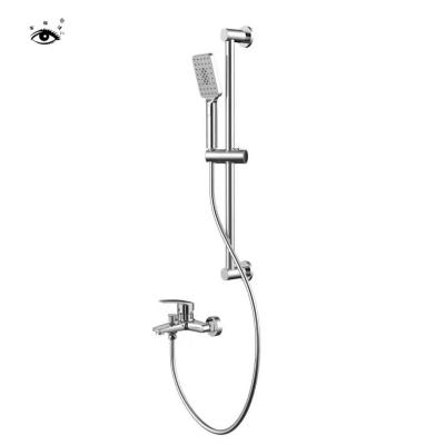 China With Economical High Quality Slide Bar Shower With Sliding Rod Frame Body Brass Chrome For Family Bathroom Hot And Cold Water Mixing Valve for sale