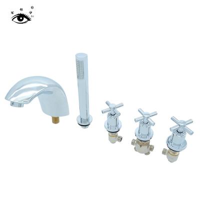 China Modern Luxury Bathtub Valves 3 Handle Faucet Bathtub 5 Piece Set Massage Mixer Valve Bathtub Switch for sale