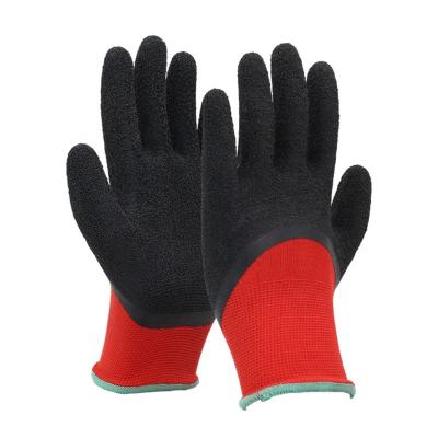 China Lyeeang Oil Repellent Safety Anti Slip Comfortable Foam Liner En388 13G Nylon Green Latex Hand Protection Work Coated Gloves For Operating for sale