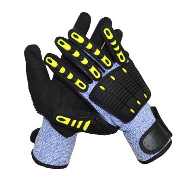 China Lyeeang Comfortable Safety Logo Hand Protective Industrial Glovece En388 ANSI Standard Custom Fit A5 13Gtpr Work Mechanics Gloves For Magic Loop for sale