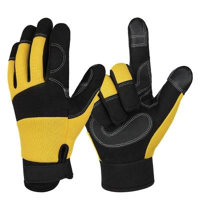 China Custom Made Heavy Duty Foam Padded Mechanic Gloves For Work Construction Oilfield Logo Palm Microfiber Anti Slip Wear Comfortable Safety Lyeeang for sale