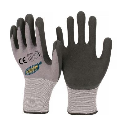 China Lyeeang Safety Level 5 Hppe 18 Gauge Work Protective Glove Comfortable CE En388 ANSI ANSI Cut A5 Anti Nitrile Cut Coated Gloves For Industrial for sale