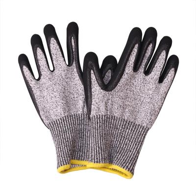 China New Design 18 Gauge Comfortable Abrasion Resistant Safety Lyeeang Glove CE En388 ANSI Working Cut A5 Hppe Coated Nitrile Gloves For Drilling for sale