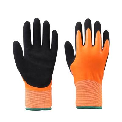 China Logo Abrasion Industrial Glove 13G Polyester Coating Latex Sandy Coated Winter Work Gloves Comfortable Custom Made 388 Lyeeang Safety Anti Slip for sale