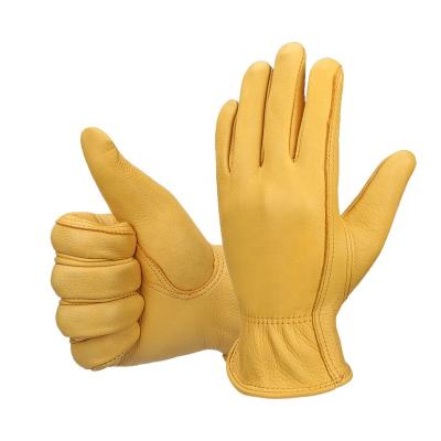 China Lyeeang Safety Custom Logo Breathable Gardening Glove Waterproof Comfortable Custom Slip Resistant Industry Anti Lashing Work Leather Gloves for sale