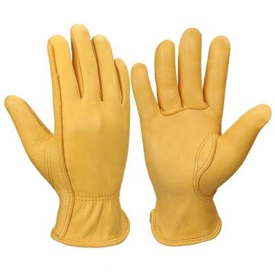 China Lyeeang Comfortable Wholesale Electric Welding Glove Durable Yellow Cowhide Leather Working Gardening Gardening Gloves Comfortable Wholesale for sale