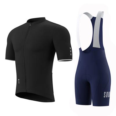 China Breathable Souke Sports Cycling Clothing Mens Cycling Jersey Top And Bib Shorts Cycling Sets for sale