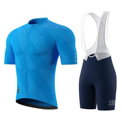 China Souke Breathable Sports Cycling Clothing Mens Bike Jersey And Bib Shorts Cycling Sets Riding Suit for sale