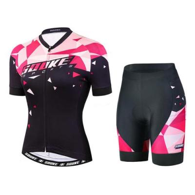 China Souke Breathable Cycling Suit Sports High Quality Women Cycling Set Tank Top And Bike Shorts for sale