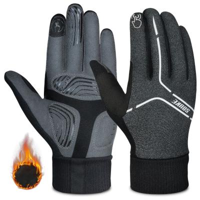 China Reversible Souke Sports Cycling Winter Cycling Running Gloves Touch Screen Padded Water Resistant Unisex for sale