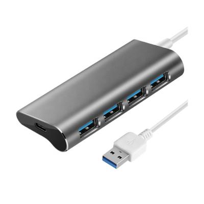 China Hot Selling Aluminum Alloy 5-in-1 USB Hub 4xUSB 3.0+ Data Transfer PD Charging Port Suitable for PC Laptop USB HUB for sale