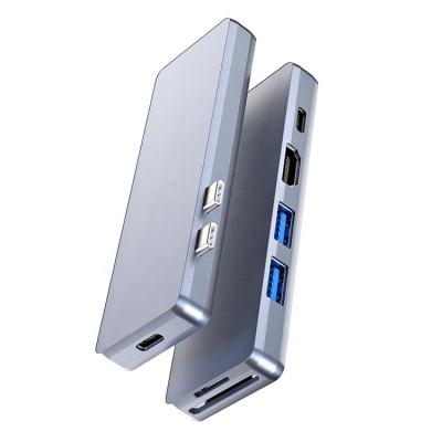 China PD Power Supply+ Card Reader Thunderbolt HD MI Hub Data Transmission + Video Transmission + Multiple Ports Usb Hub Socket High Speed ​​Extension With Usb Ports Type C 7 in 1 multi hub for sale