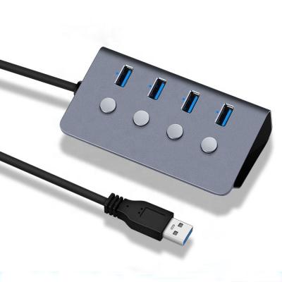 China Data Transfer+ 2.4A Charning+ DC Power Supply 4 Port Usb 3.0 Hub With Switch 4 Port Powered Usb Hub 5V Adapter With 4 Usb 3.0 Ports for sale