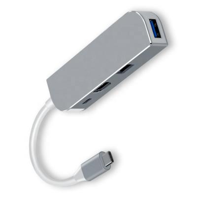 China Data Transmission + Video Transmission + PD Power Supply USB C 3.0 Hub to 4K HD Metal Connector USB 3.0 HZ Converter for sale