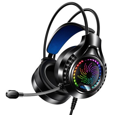 China Neckband Computer Accessories Gaming Headset RGB 3.5Mm Wired Earphone Gamer With USB 7.1 Sound Card for sale