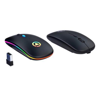 China Game Leading A2 Cheap Price Wireless Mouse No Noise Dazzle Various LED Lights Mouse For Computer for sale