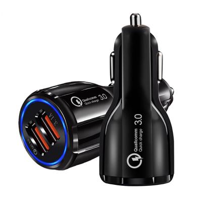 China Mobile Phone 12V Dual USB Port QC3.0 3.1A USB Fast Car Charger 2 Fast USB Car Charger For Tablet for sale