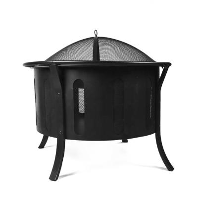 China New Design Black Bowl Fire Pit Stocked Mexican Outdoor Fire Pit With Lid Charcoal Wood Burning Grill for sale