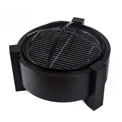 China The Outdoor Covered Fire Pit Steel Fire Place With Mesh Lid Professional Manufacture Garden 63*59*52cm for sale