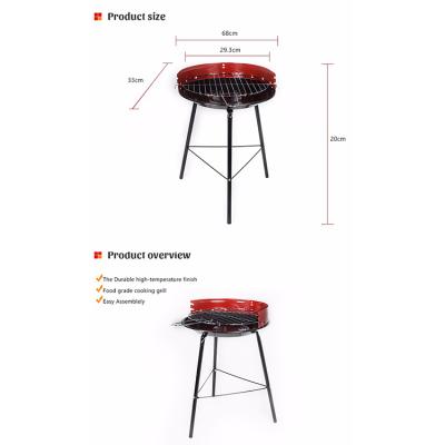 China Easily Assembled Maker Custom Easily Cleaned Single 12 Inch BBQ Grill Makers Round Iron Barbecue Charcoal Grill for sale