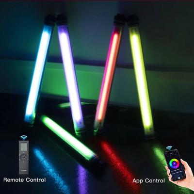 China LUXCEO P8 2.4G PORTABLE APP Control 18W Photographic Lighting 2500K to 6500K Led Video Light Colorful Stick with OLED Display for sale