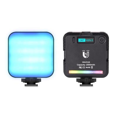 China Mini W64 RGB 6W Mini Panel Light Rechargeable Battery Pocket Powered Professional Magnetic 2500K 9000K LED Video Light for sale