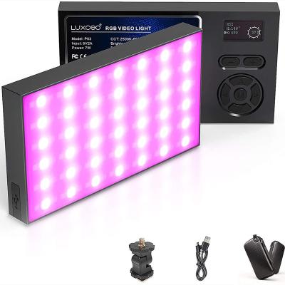 China LUXCEO P03 RGB LED Panel Light Camera Video Full Color 12 Video Full Color Stage Simulation Shooting Stepless Dimming Photographic Lighting for sale