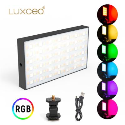 China LUXCEO P03 Mini Compact Pocket Broadcast Webcam On-Camera RGB LED Panel Video Light with Camera Shoe Mount for Photographic Lighting for sale