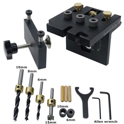 China Easy Operation Carpentry Setting Staple Adjustable Drill Guide Puncher Marker 3 in 1 Woodworking Jig Broaching Kit for sale