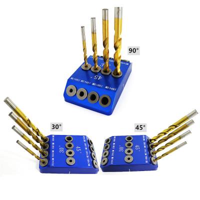 China Easy Operation And Accurately Drilling 45 30 90 Degree Angle 4 Sizes Drill Guide Jig For Angled Holes / Straight Holes for sale