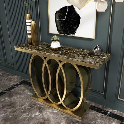 China Home Furniture 2023 Hallway Luxury Marble Top Corner Extendable Table Decorative Living Room Entrance Console Table For Hotel for sale