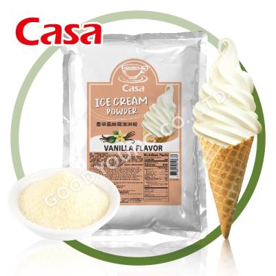 China Instant Ice Cream Material For Dessert 1KG Vanilla Flavor Instant Serve Soft Ice Cream Powder Mix for sale