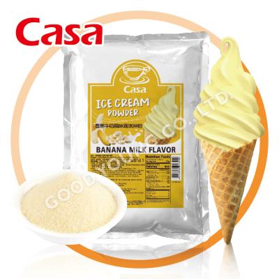 China ISO Certification Instant HOUSE 3 in 1 Banana Milk Flavor Soft Serve Ice Cream Powder Mix for sale