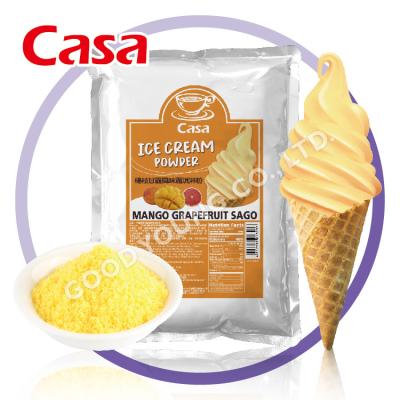 China Wholesale Instant Instant Sago Flavor Mango Grapefruit Instant Soft Serve Ice Cream Powder Mix for sale